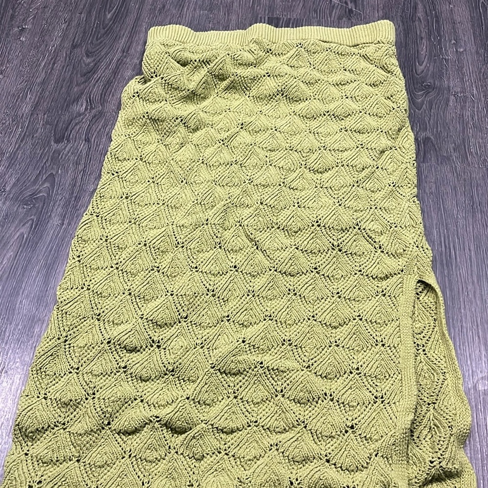 Anthropologie Green Knit Pencil Skirt